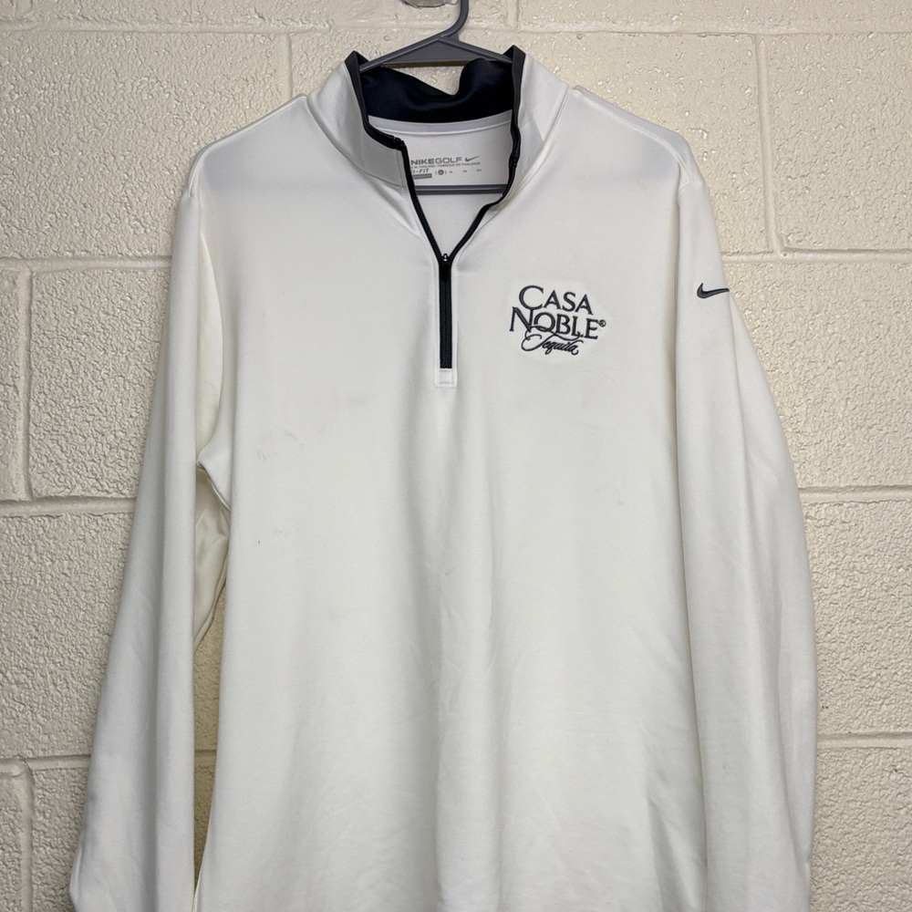 Nike White and Black Quarter-Zip Pullover